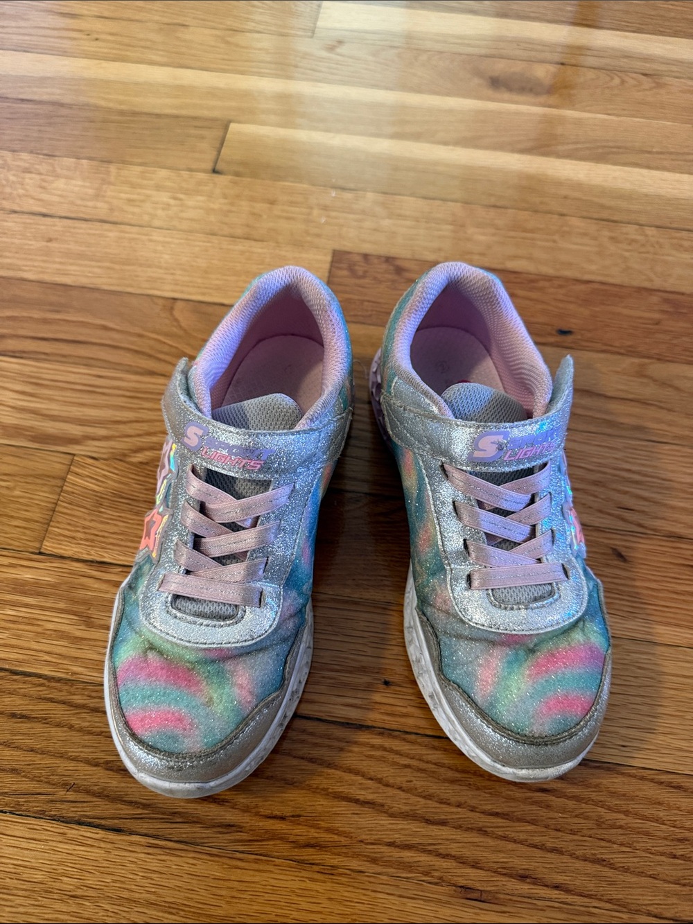 Skechers Kids Sparkle Rainbow Sneakers - Pink, Blue & Green